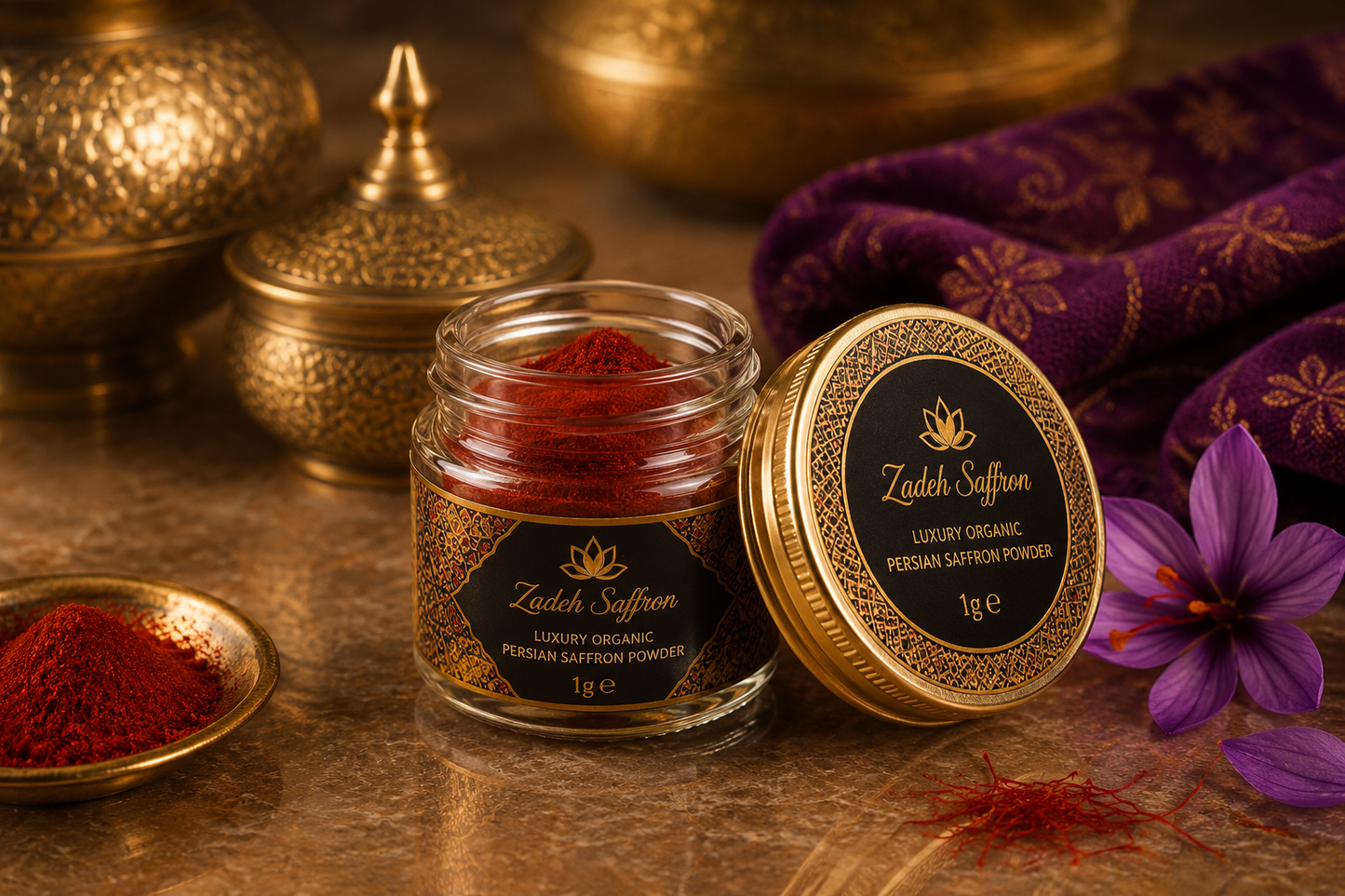 Zadeh Luxury Organic Persian Saffron Powder – 1g