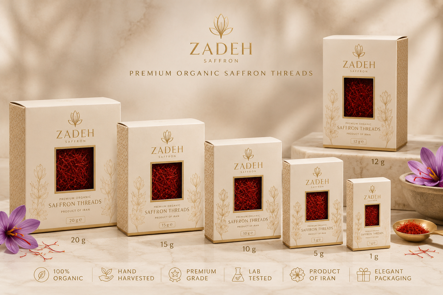 Zadeh Premium Persian Organic Saffron Threads