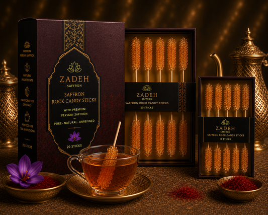 Zadeh Luxury Saffron Rock Candy Sticks